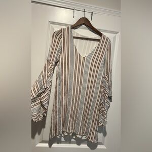 Alter’d State. Striped V-Neck Bell Sleeve Top